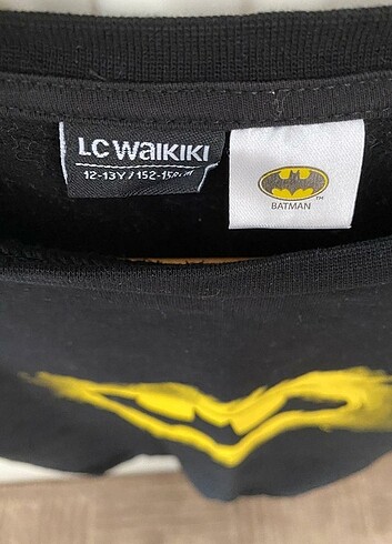 12-13 Yaş Beden Batman baskılı sweatshirt siyah LCW uzunkollu