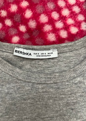 xs Beden Gri Uzun Kollu Crop Top