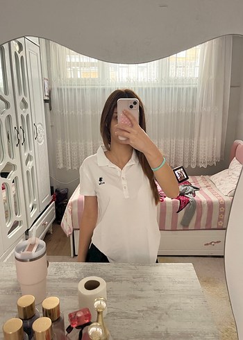 U.S Polo Assn. Beyaz Polo Yaka Kadın Tişört