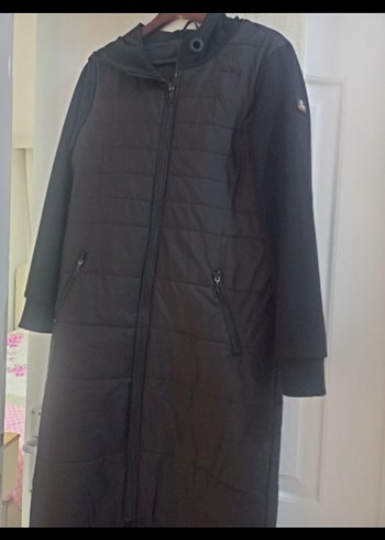 Kadın Siyah Uzun Fermuarlı Ceket - Görsel 8