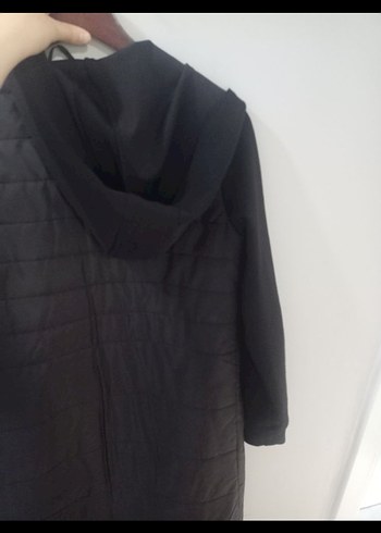 Kadın Siyah Uzun Fermuarlı Ceket - Görsel 4