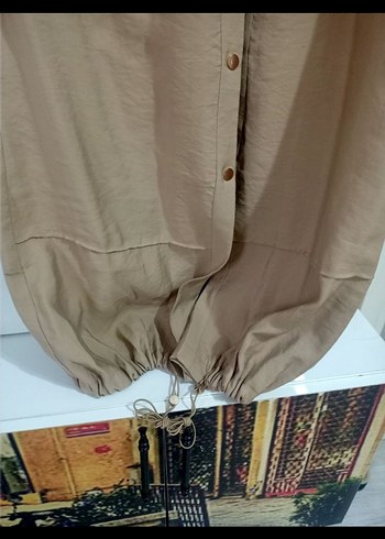 Bej Uzun Keten Trençkot - Görsel 5