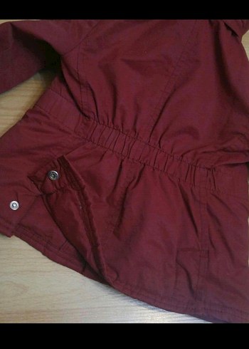 panço Bordo Erkek Çocuk Kapüşonlu Düğmeli Kaban - Görsel 2