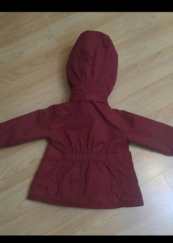 panço Bordo Erkek Çocuk Kapüşonlu Düğmeli Kaban - Görsel 6