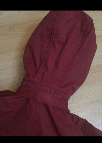 panço Bordo Erkek Çocuk Kapüşonlu Düğmeli Kaban - Görsel 5