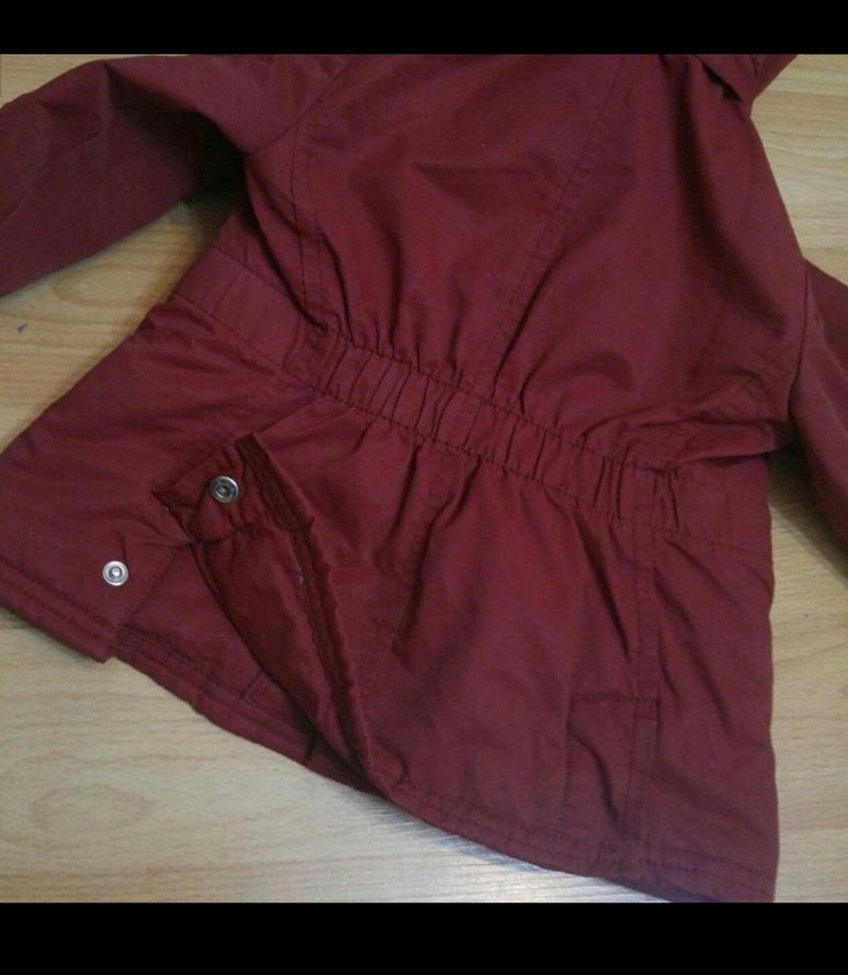 panço Bordo Erkek Çocuk Kapüşonlu Düğmeli Kaban - Görsel 2