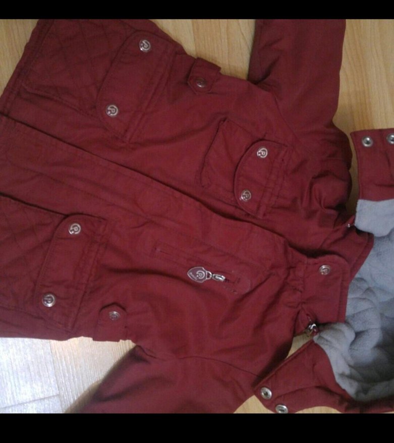 panço Bordo Erkek Çocuk Kapüşonlu Düğmeli Kaban - Görsel 3