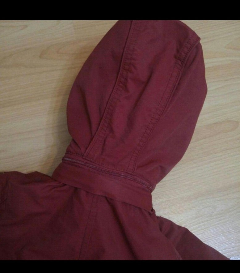 panço Bordo Erkek Çocuk Kapüşonlu Düğmeli Kaban - Görsel 5