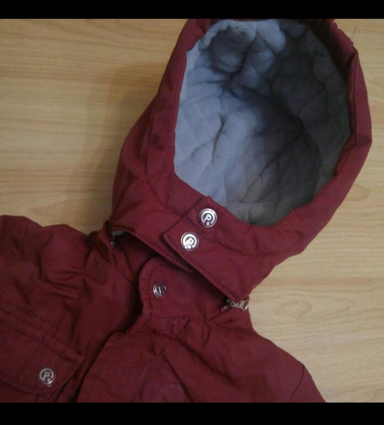 panço Bordo Erkek Çocuk Kapüşonlu Düğmeli Kaban - Görsel 4