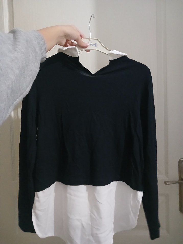 Siyah gömlek kazak - Görsel 2