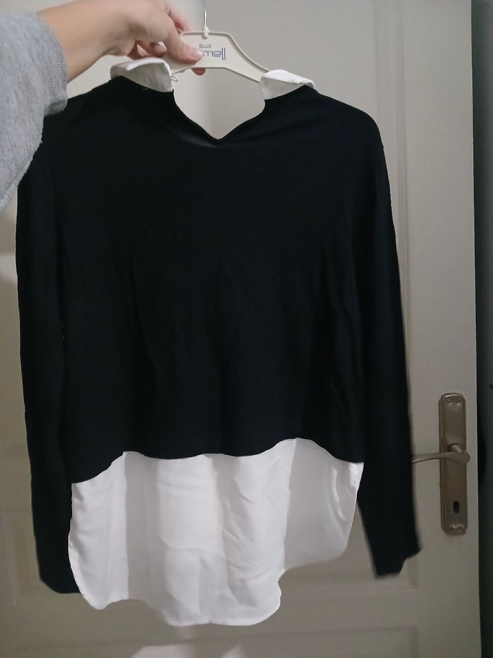 Siyah gömlek kazak - Görsel 4