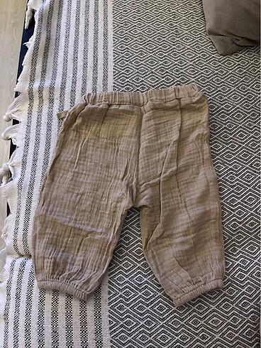 0-3 Ay Beden camel Renk Müslin jogger pantolon