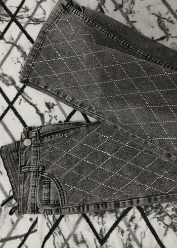 Diğer Gri Tasli Denim Pantolon