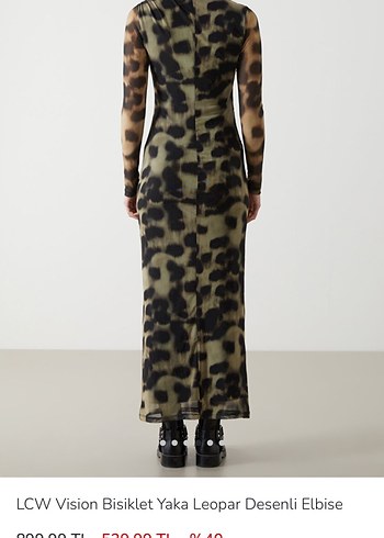 LCW Vision Leopar Desenli Uzun Elbise - Görsel 2
