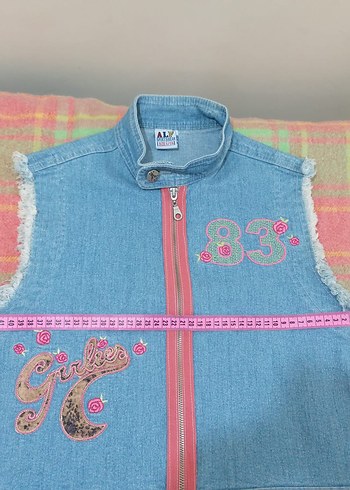 Kız Çocuk Kot Yelek - Görsel 6