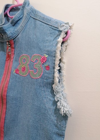 Kız Çocuk Kot Yelek - Görsel 8