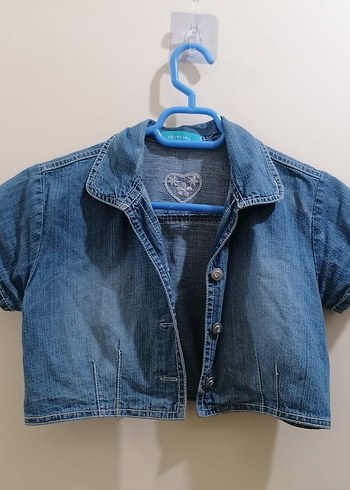 Kısa Kollu Denim Ceket - Görsel 11