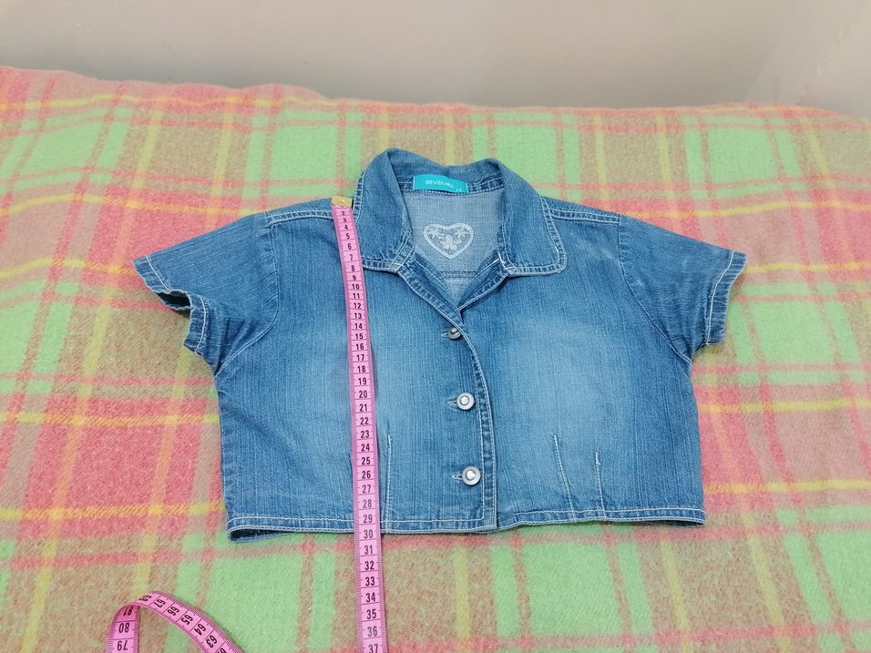 Kısa Kollu Denim Ceket - Görsel 5