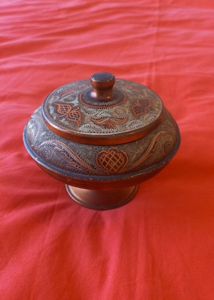 Nostaljik bakır şekerlik  - Görsel 5