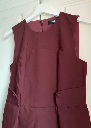 Kemer Detaylı Bordo Kadın Elbise - Görsel 3