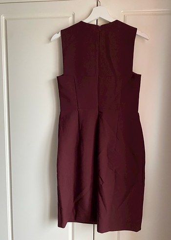 Kemer Detaylı Bordo Kadın Elbise - Görsel 2