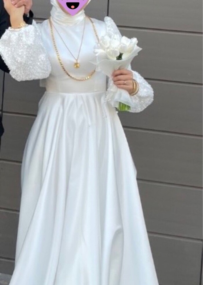 Meliha tarhanacı / lavin beyaz abiye /nikah elbisesi/ - Görsel 3