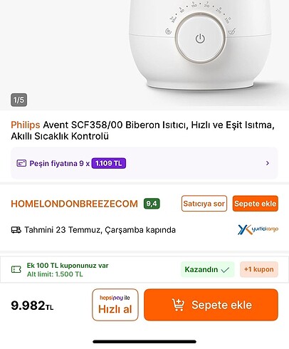 Philips Philips Avent SCF358/00 Biberon Isitici