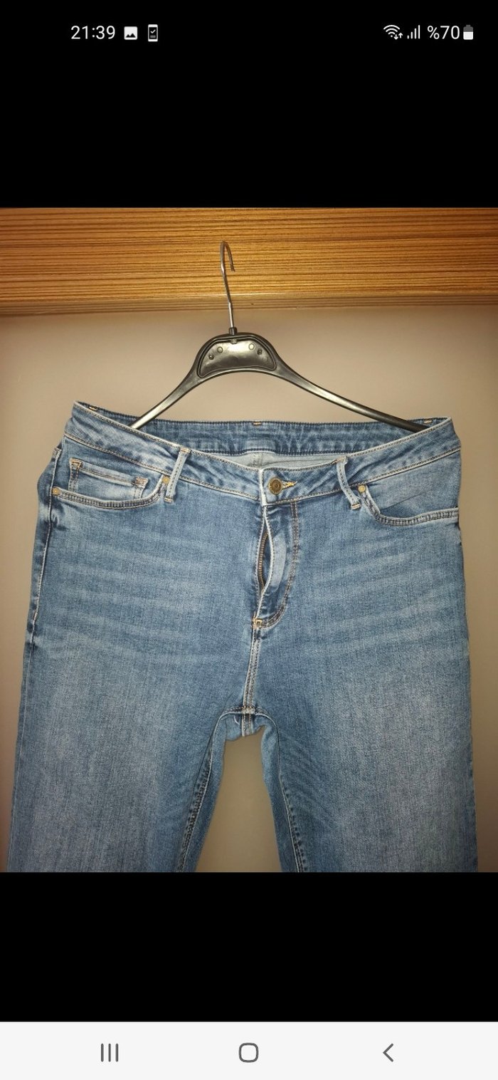 Mavi Normal Boy Kadın Kot Pantolon - Görsel 4