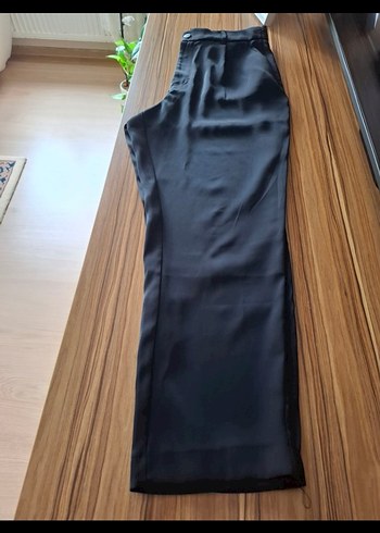 Siyah Kemerli Kadın Kumaş Pantolon - Görsel 5