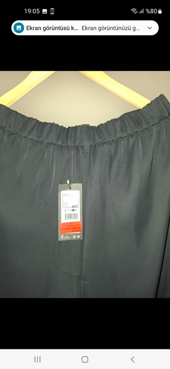 Siyah Kemerli Kadın Kumaş Pantolon - Görsel 3