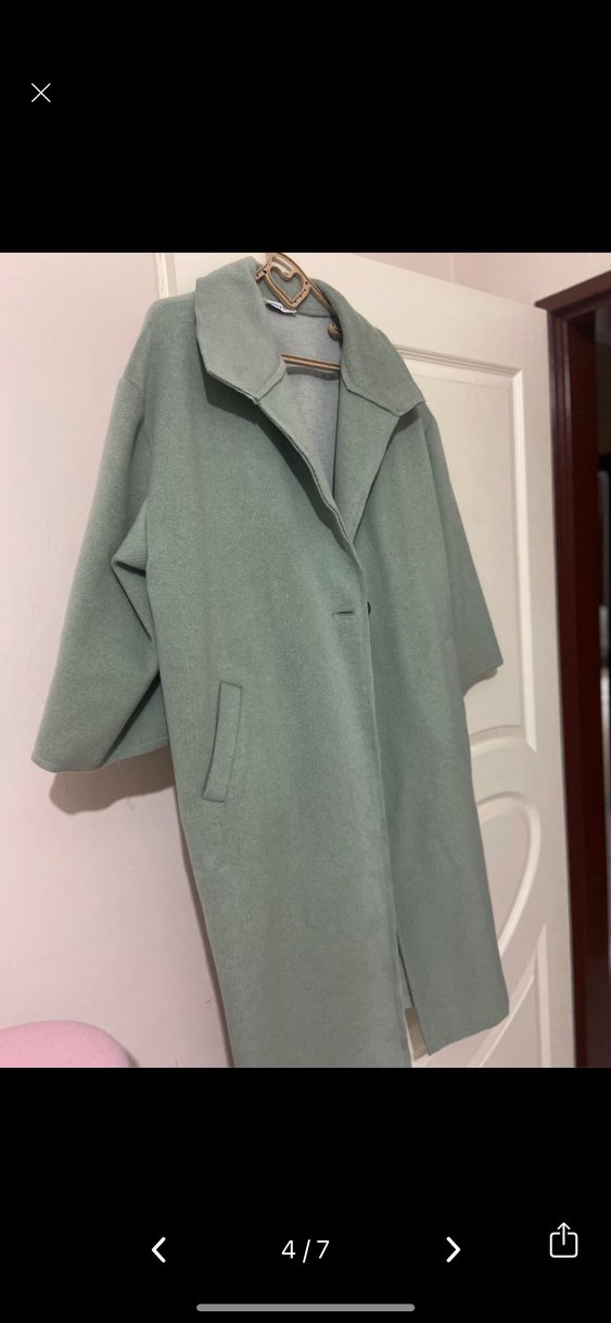 Oversize kesim, geniş yakalı kaban - Görsel 2