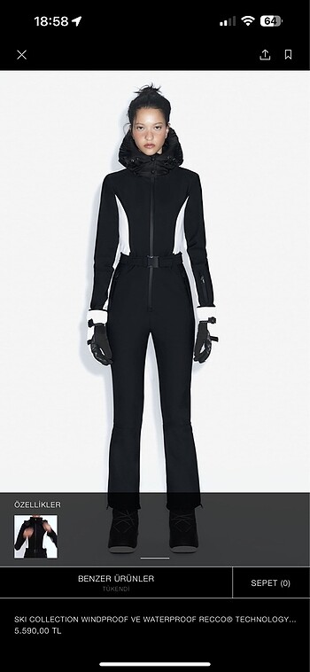 Zara Ski Collection Kayak Tulumu
