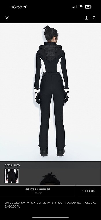Zara Zara Ski Collection Kayak Tulumu