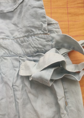 Gri Mini Kot Etek  Rahat Kesim - Görsel 2