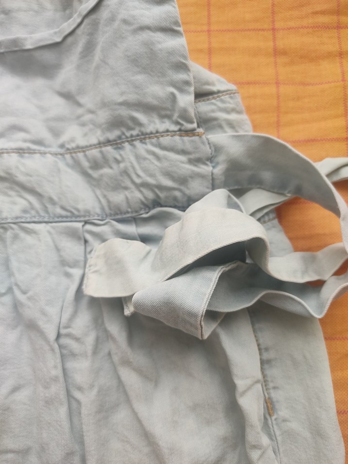 Gri Mini Kot Etek  Rahat Kesim - Görsel 2