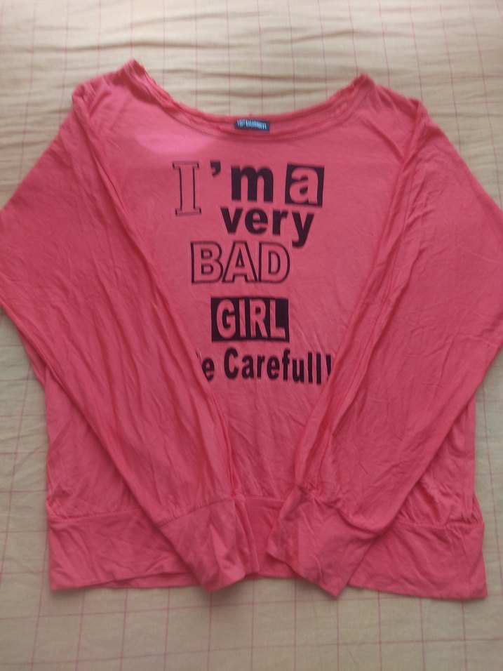 Renkli Baskılı Pembe Tişört - Görsel 3