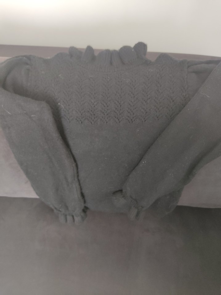 Gri Ruffle Detaylı Kadın Boğazlı Kazak - Görsel 2