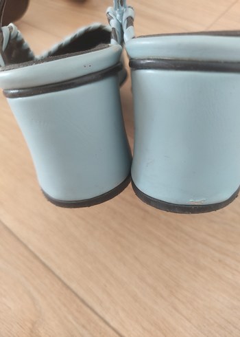 36 Beden Mavi Bağcıklı Stiletto Topuklu Kadın Ayakkabı