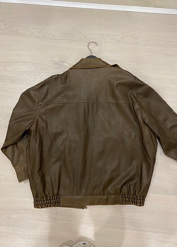 l Beden kahverengi Renk Kahverengi Vintage Oversized Deri Ceket y2k
