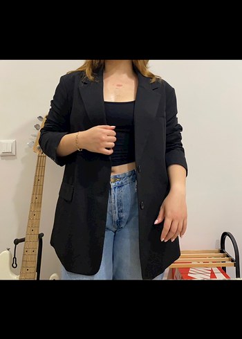Oversize Siyah Blazer Ceket