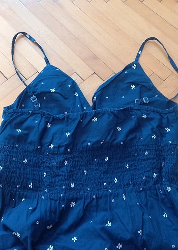 Lacivert askılı Midi  Elbise - Görsel 5