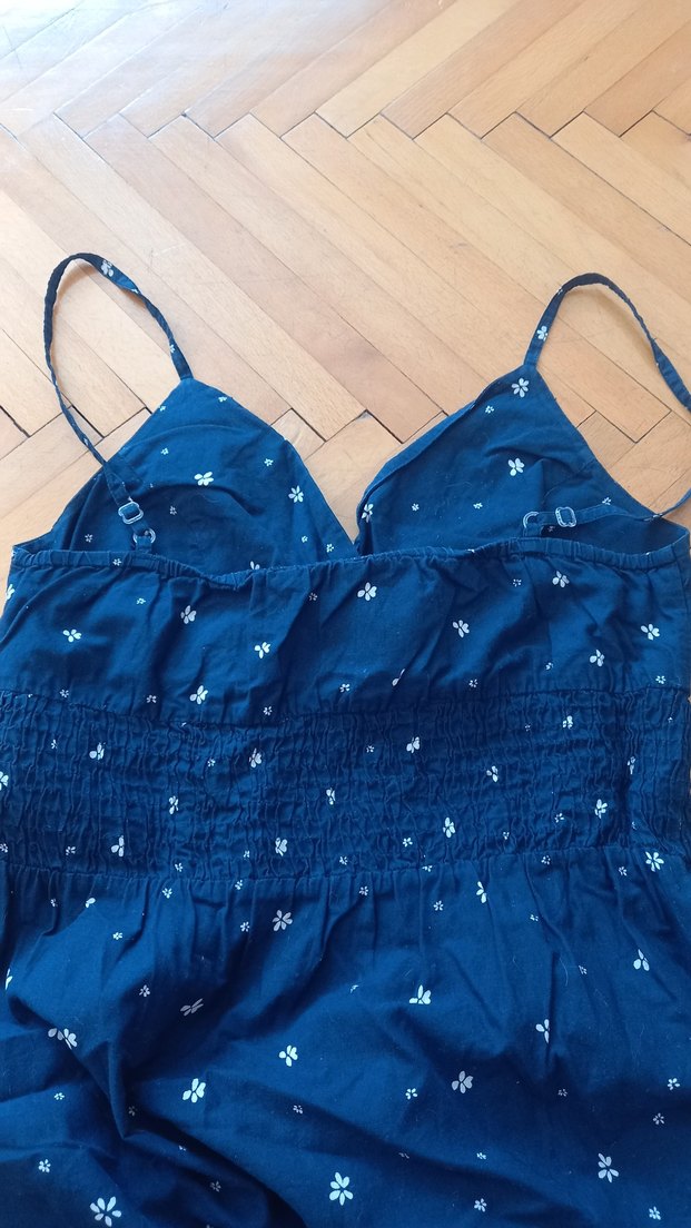 Lacivert askılı Midi  Elbise - Görsel 5