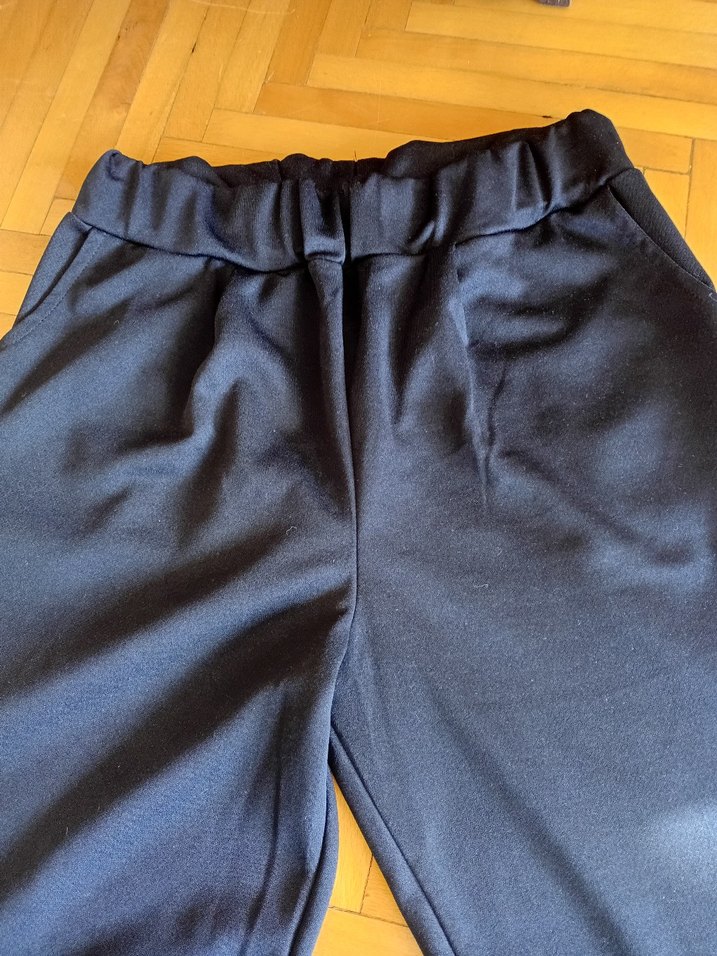 Siyah cepli, Pilili Kumaş Pantolon - Görsel 2