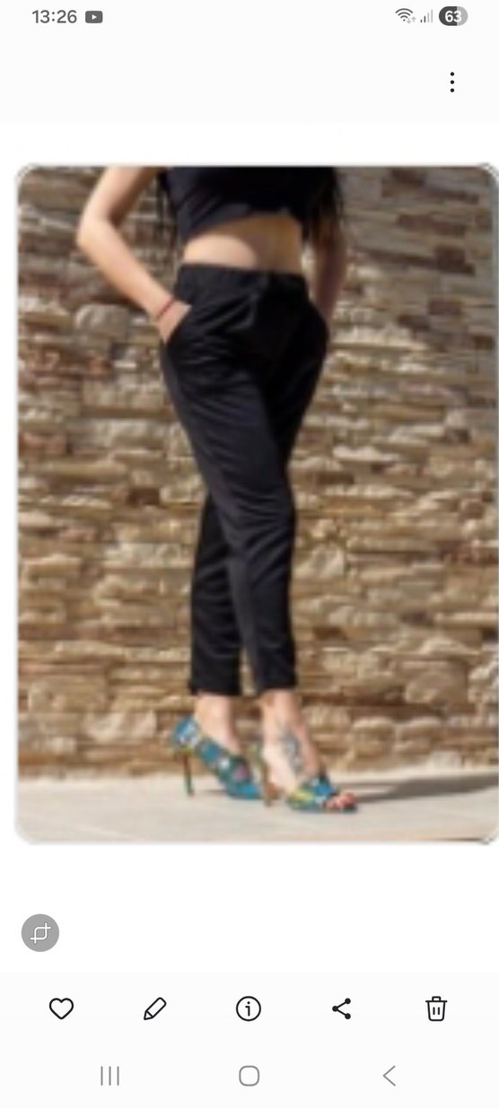 Siyah cepli, Pilili Kumaş Pantolon - Görsel 5