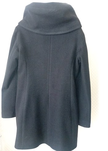 Fermuarlı Siyah Midi Kaşe Kaban - Görsel 4