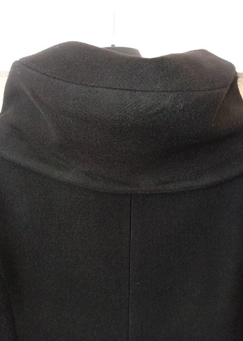 Fermuarlı Siyah Midi Kaşe Kaban - Görsel 5