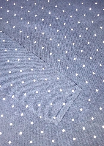 Lacivert puantiyeli Triko Kadın Kazak - Görsel 2