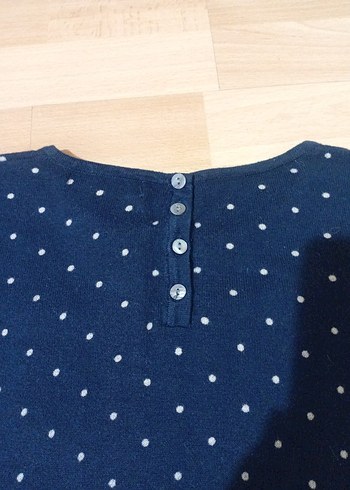 Lacivert puantiyeli Triko Kadın Kazak - Görsel 6