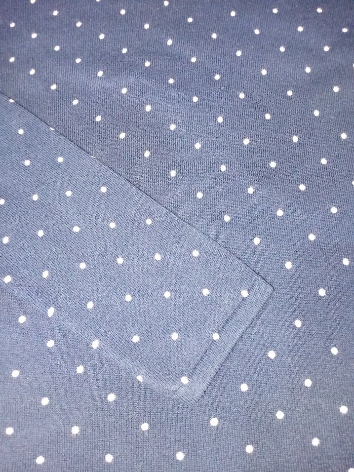 Lacivert puantiyeli Triko Kadın Kazak - Görsel 2