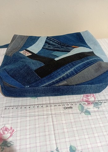 Kadın Kot Kumaşlı Fermuarlı Günlük Çanta - Görsel 6